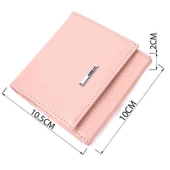 Компактний жіночий шкіряний гаманець з монетницею KARYA 21375 Пудровий Київ