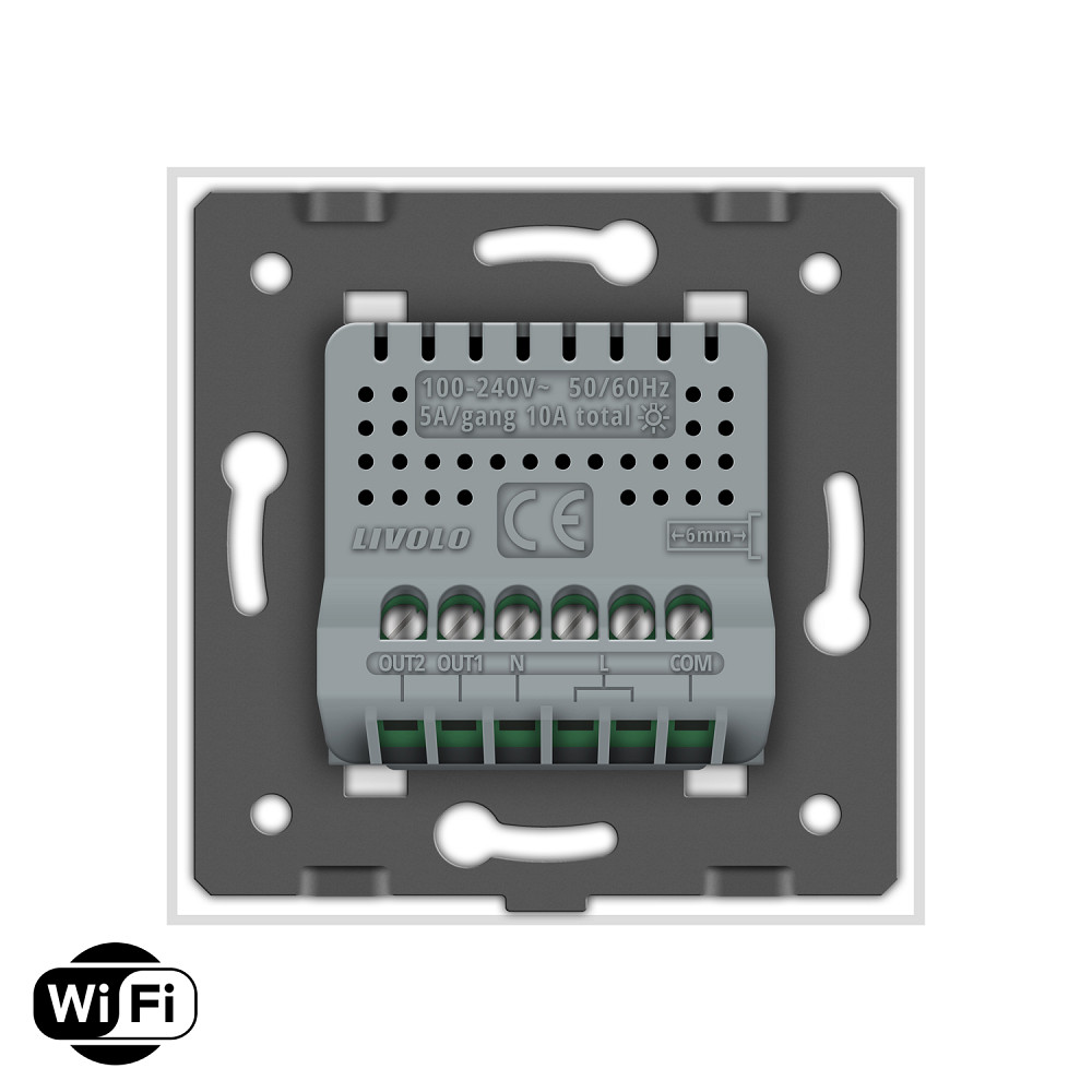 LIVOLO Розумний сенсорний Wi-Fi прохідний/перехресний вимикач 2 сенсора LIVOLO білий матове скл Коломыя - изображение 3