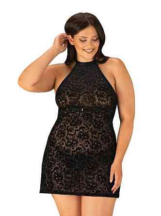 Рубашка з трусиками Obsessive Softily chemise 2XL/3XL Чорний Sex Aura Київ