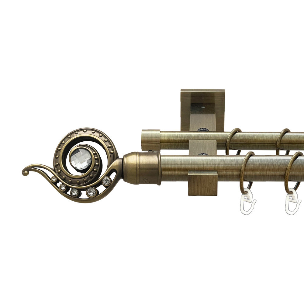 Карниз Orvit Око Дракона металевий дворядний техно гладка труба кільце металеве Антик 25\19 мм 200 см Львов - изображение 1