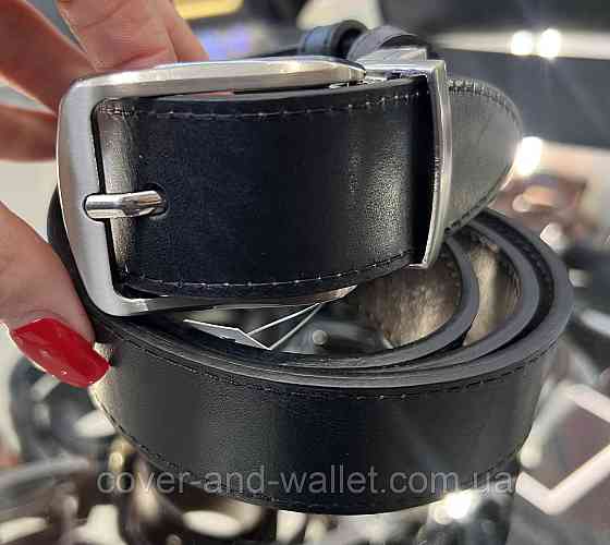 Двусторонний мужской джинсовый ремень с классической пряжкой 35 мм PS Leather Киев