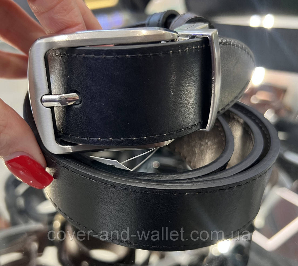 Двусторонний мужской джинсовый ремень с классической пряжкой 35 мм PS Leather Киев - изображение 2