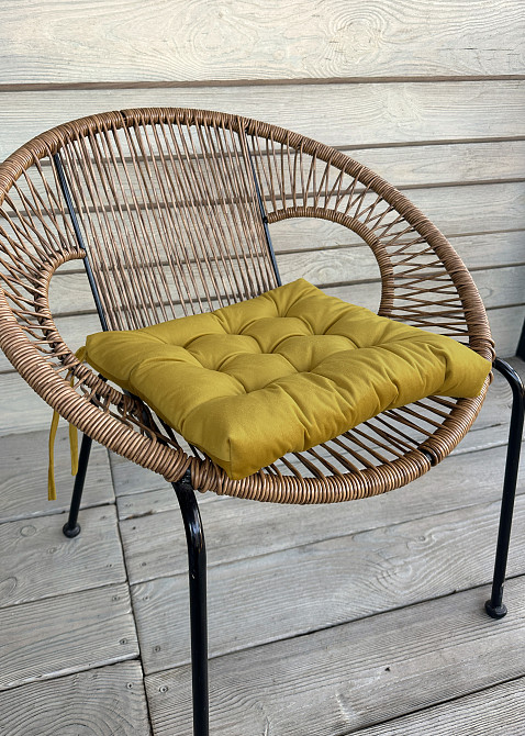 Подушка для стульев (40x40х5 см) Decorator Velour цвет горчичный 84-179 Киев - изображение 5