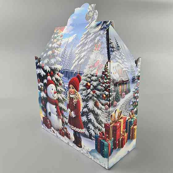 Новогодняя подарочная картонная упаковка для конфет (1000грм) №193 