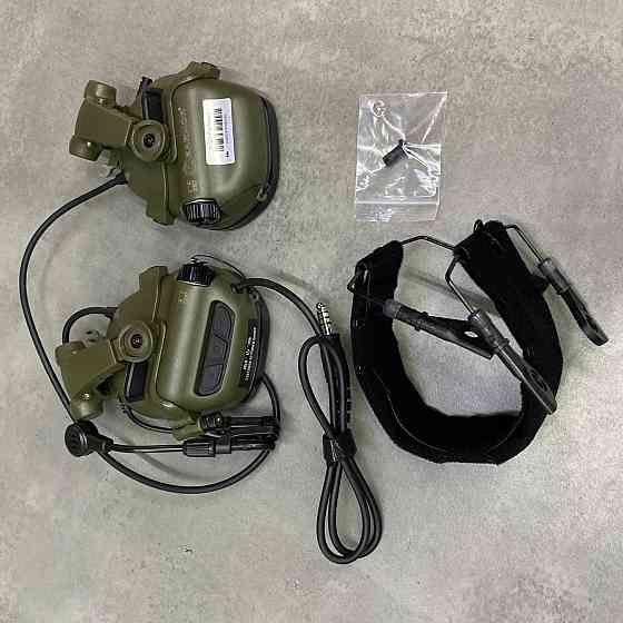 Наушники тактические Earmor M32X Mark3, активные, с креплением на шлем и съёмным микрофоном, цвет Олива Solmir Киев