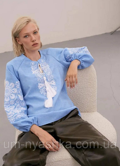 Жіноча вишиванка Орнамент джинс р.L Кривий Ріг - фото 4