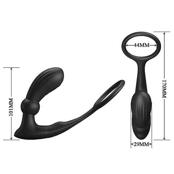 Масажер простати PRETTY LOVE Warren Black, 12 vibration functions 12 pulse wave settings Sex Aura Київ