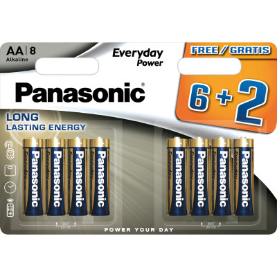 Батарейка Panasonic AA LR6 Everyday Power * 8(6+2) (LR6REE/8B2F) Вінниця - фото 1