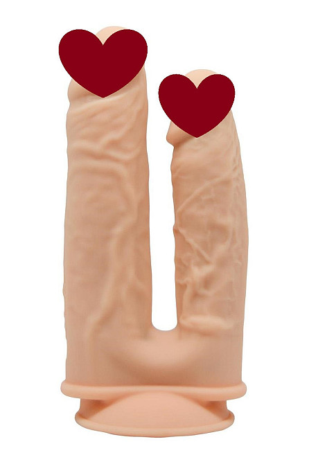 Фаллоимитатор двойной на присоске Dream ToysReal Love, термоактивный, бежевый Sex Aura Киев - изображение 1