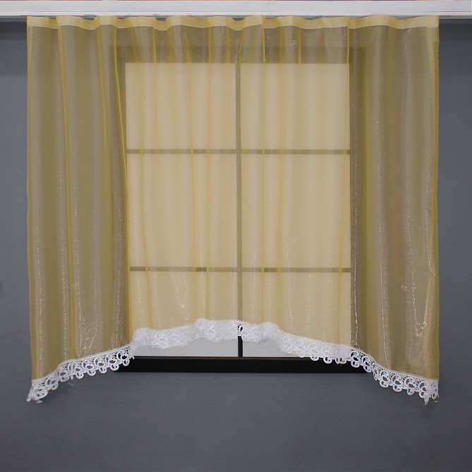 Кухонна арка VR-Textil № 000к з макраме жовтий з білим 260х150 см (51-207) Київ - фото 1