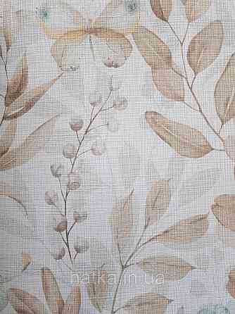 Шпалери вінілові на флізеліні метрові Sintra Edelina прованс квіти листя гілки метелика коричневі бірюзові Київ