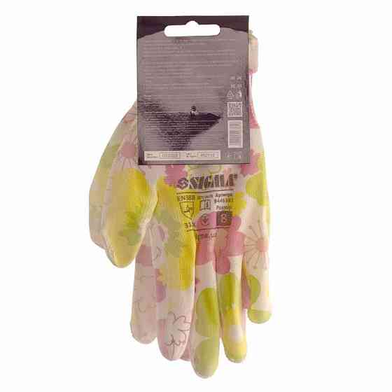 Перчатки с ПУ покрытием (белые, манжет) SIGMA (9446381) Ровно