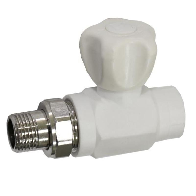 PPR Кран для радиатора с накидной гайкой 25х3/4'' прямой шаровый Харьков - изображение 1