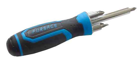 Викрутка універсальна реверсивна з підсвіченням 4LED і комплектом біт, L-250мм (PH1, PH2, PZ2, SL5, Одеса