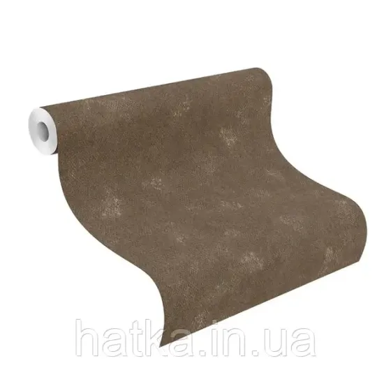 Шпалери вінілові на флізеліні Rasch Clasik 0,53х10 однотонні під тканину мішковину структурні темно-коричневі Київ