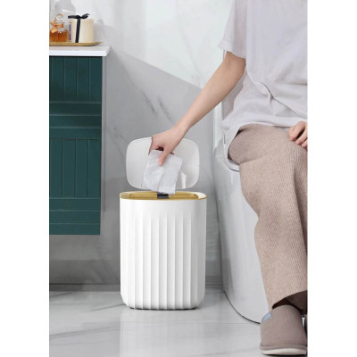 Контейнер для мусора JAH Nordic Сенсорный Белый с серым 12 л (20258) Винница - изображение 12