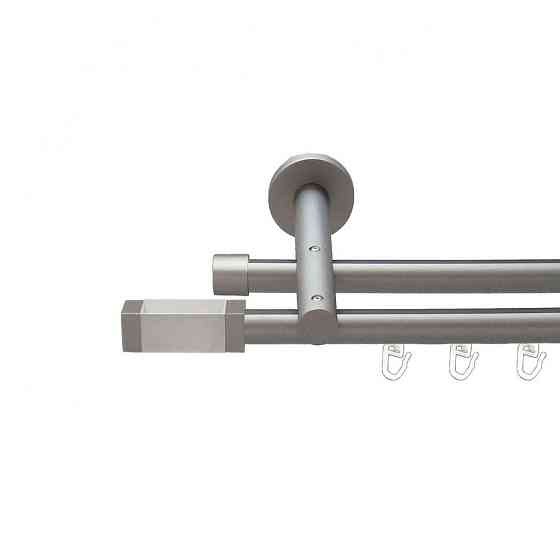 Карниз Orvit Квадро металевий дворядний циліндр на профіль (16 см) профільна труба  Сатин 19\19 мм 300 см (00-00015385) Львів