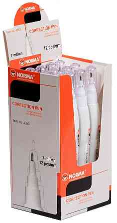 Коректор-ручка з метал. кінчиком 7 мл "Norma", 4953N, шт Київ