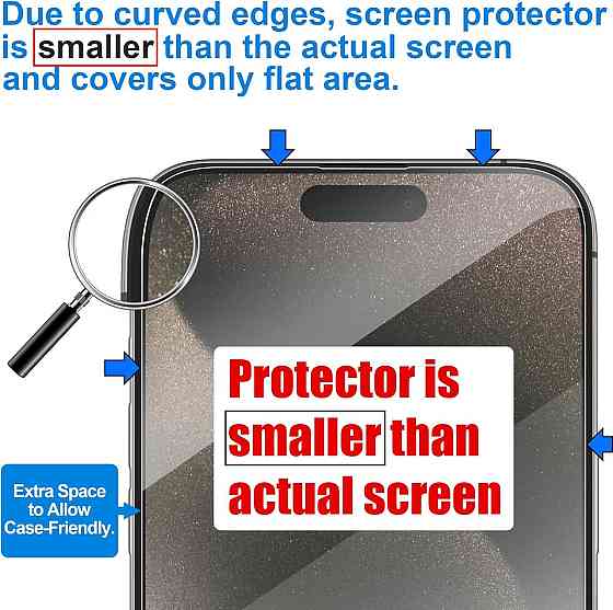 Защитное стекло QSD-4packi15promax прозрачное для iPhone 15 Pro Max 6.7