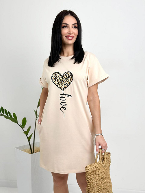 Женское платье с рисунком Passion 50-52, Бежевый Киев - изображение 3