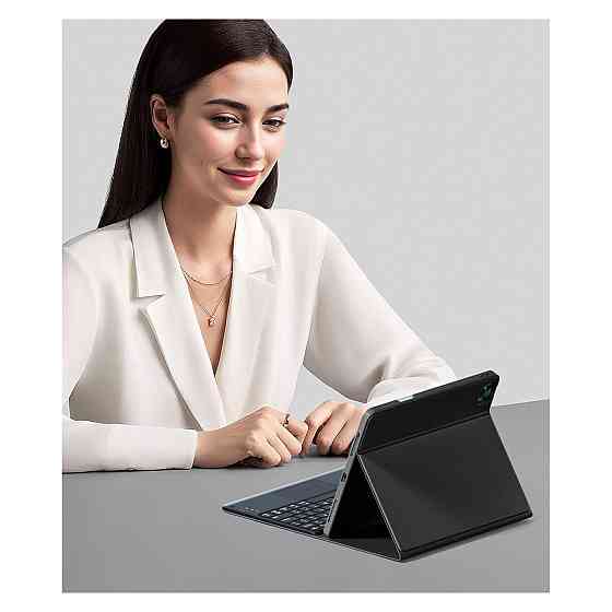 Чохол з клавіатурою кейс Harvopu for iPad Air 13 і Pro 12.9 Чорний мультитач трекпад 7 кольорів підсвітка магнітна клавіатура Київ