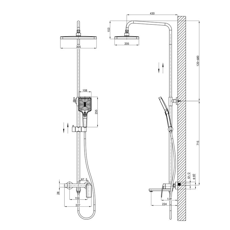 Душевая колонна со смесителем Mixxus Premium Lazar 009-J (MI8272) Харьков - изображение 2