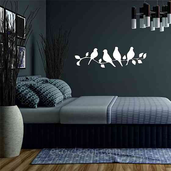 Декоративне настінне Панно  «Птахи» , Декор на стіну 90*26 см, Білий Київ