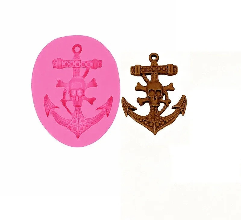 Молд из силикона Якорь 51 на 40 мм розовый Киев - изображение 1
