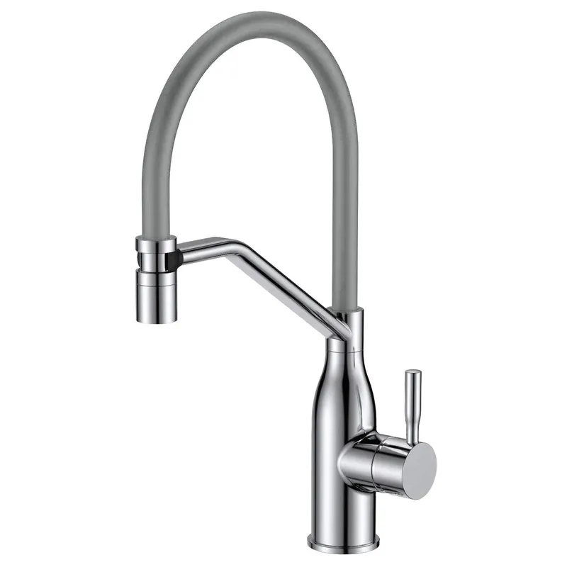Змішувач для кухні MIXXUS PREMIUM GRAVITY 017 (NUT) SS COLOR REFL.GREY (Колір нержавійка та силіконовий вилив сірий) (MI8407) ( Харьков - изображение 1