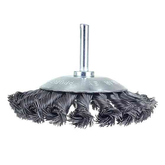 Щітка дротяна конусоподібна Ø100мм хвостовик Ø6мм (стала кручена) SIGMA (9025101) Рівне