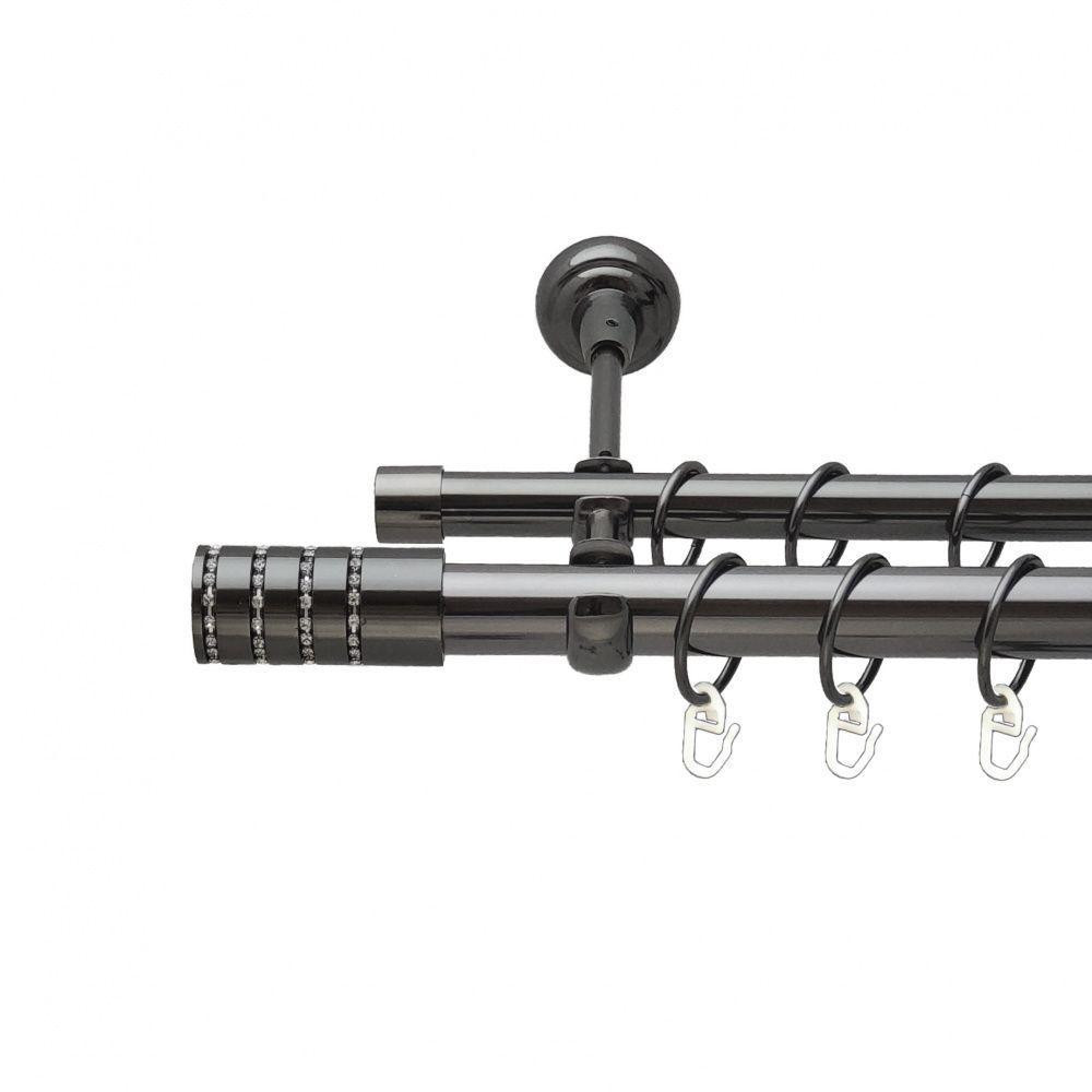 Карниз Orvit Барамелла металевий дворядний відкритий гладка труба кільце металеве Онікс 25\16 мм 240 см Львов - изображение 1