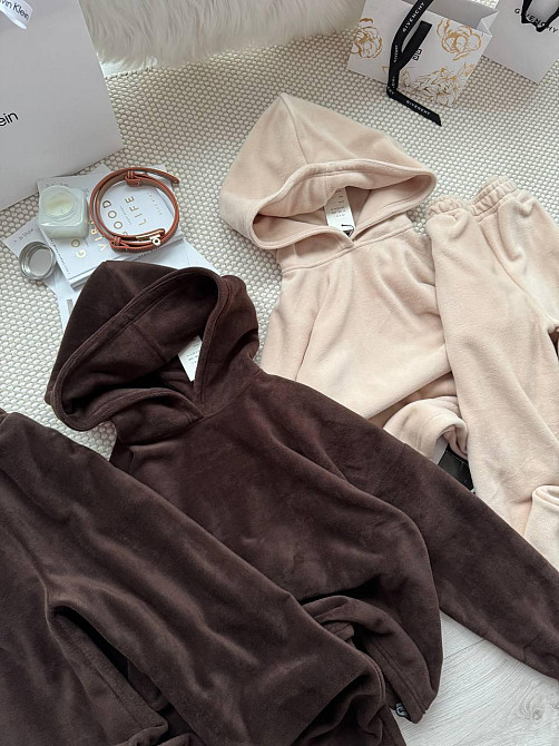 Жіночий стильний теплий костюм Двосторонній Фліс Шоколад, 46/48 Одеса - фото 4