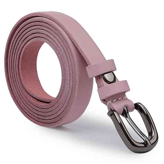 Тонкий ремень из натуральной кожи Vintage 20761 Розовый Киев