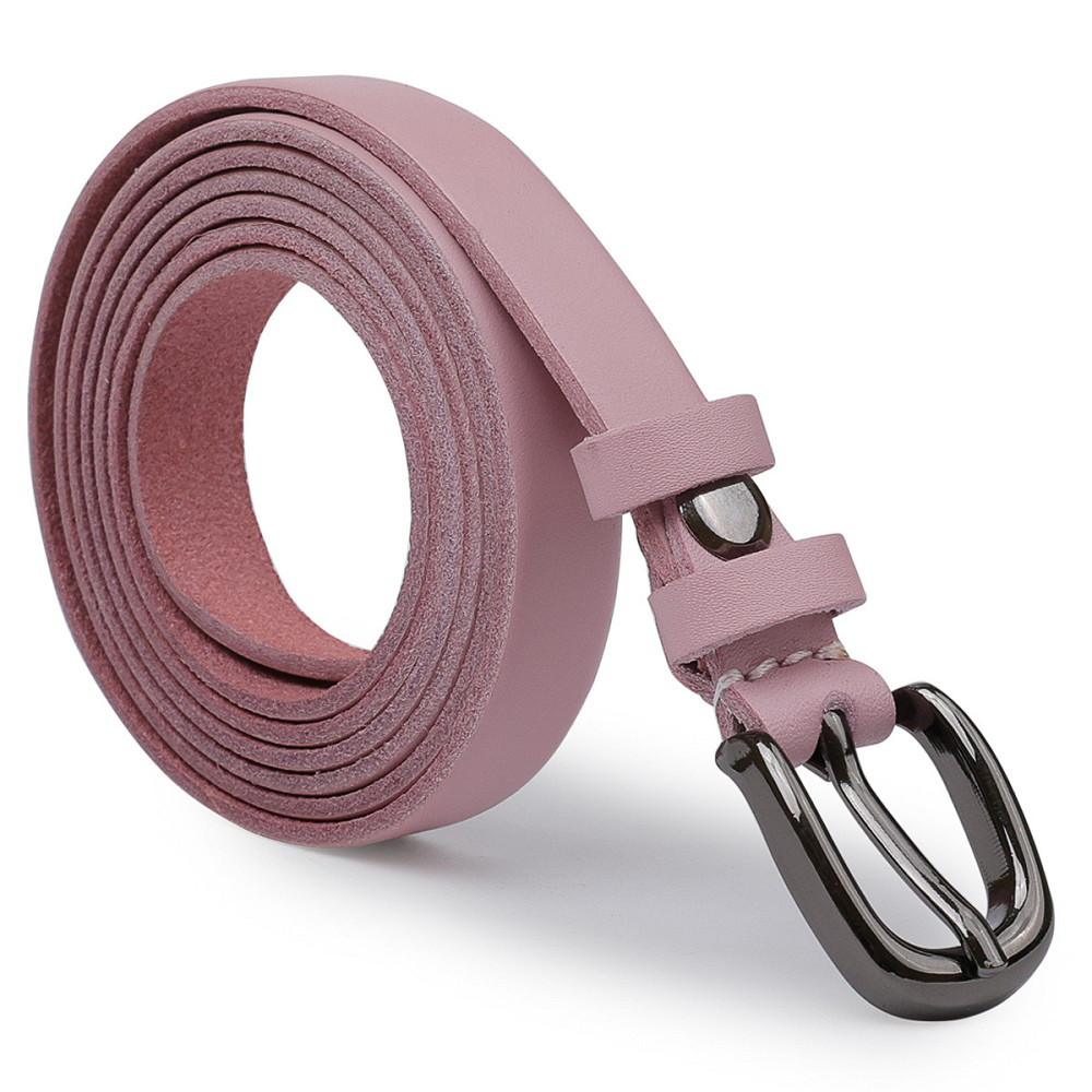 Тонкий ремень из натуральной кожи Vintage 20761 Розовый Киев - изображение 5