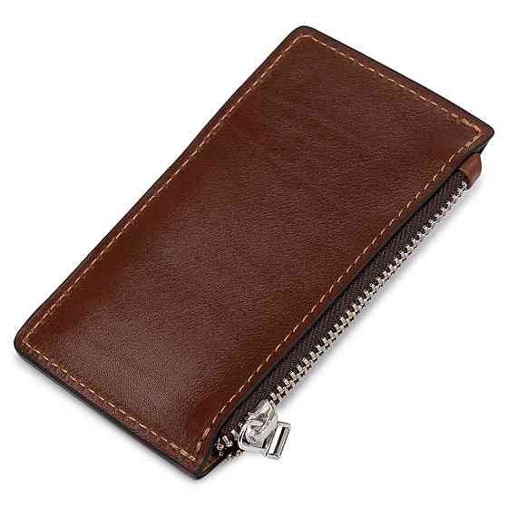 Шкіряний чоловічий картхолдер Коричневий (GRANDE PELLE) Київ