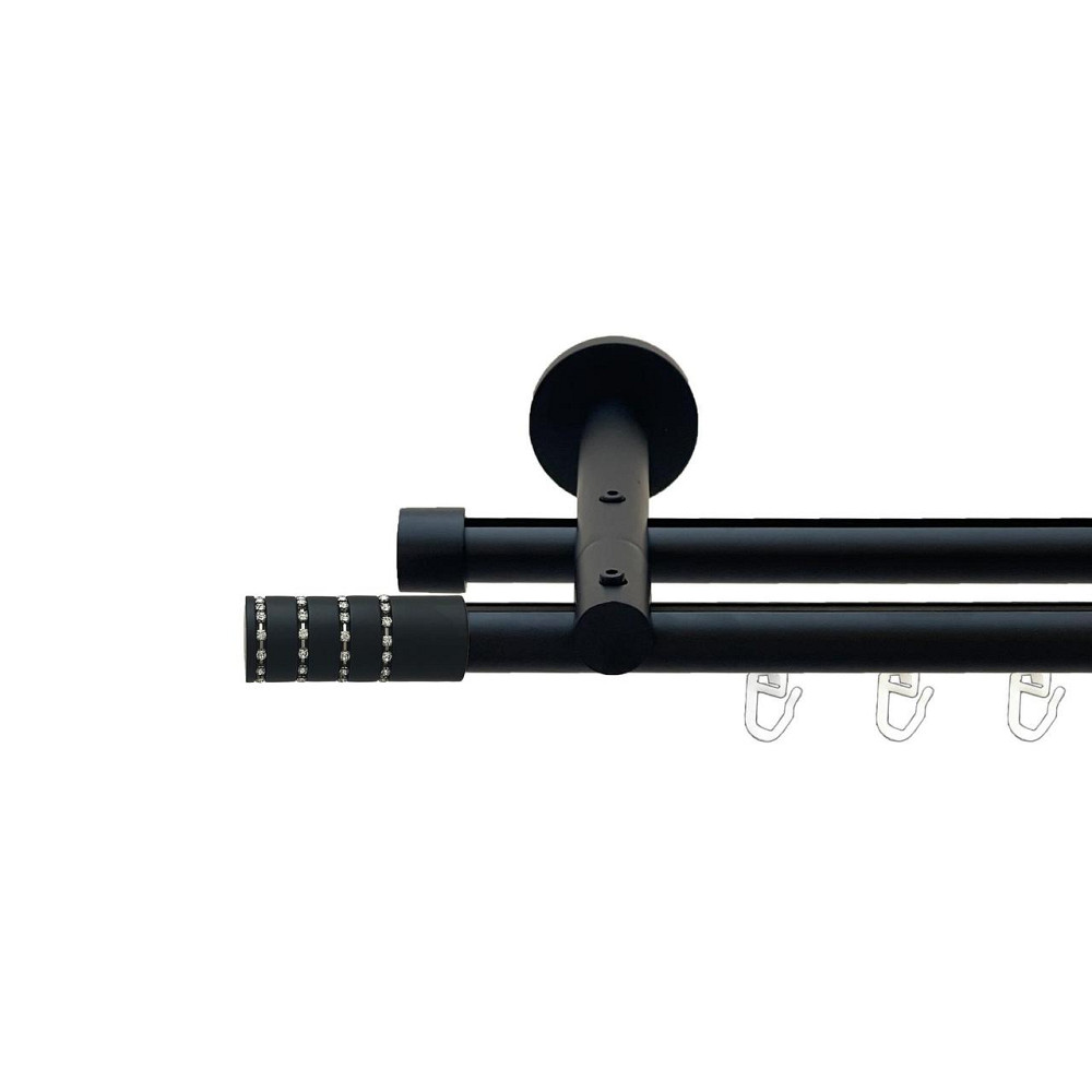 Карниз Orvit Барамелла металевий дворядний реверсивний профільна труба  Чорний Оксамит 19\19 мм 240 см (00-00026740) Львів - фото 1