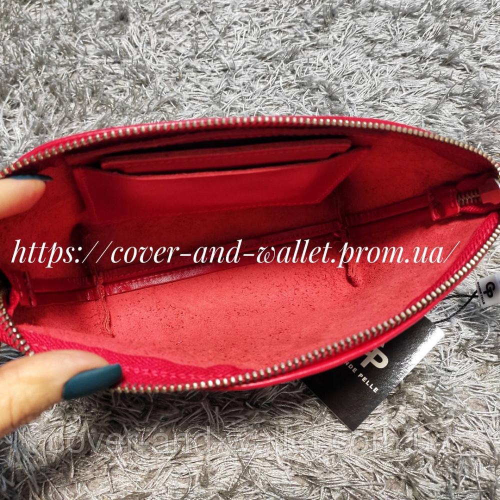 Стильная кожаная женская косметичка красного цвета Grande Pelle 805660 Киев - изображение 5