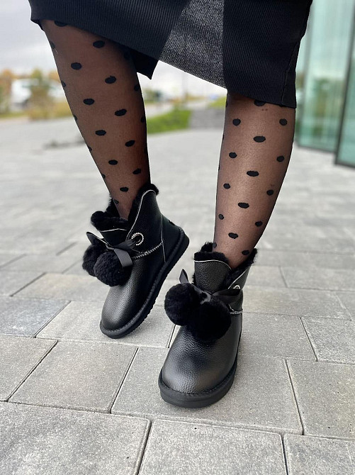 Lonza Угги жіночі LONZA чорні натуральна шкіра висота 14 см підошва 2 см (A8032-7A 4843) Коломыя - изображение 10