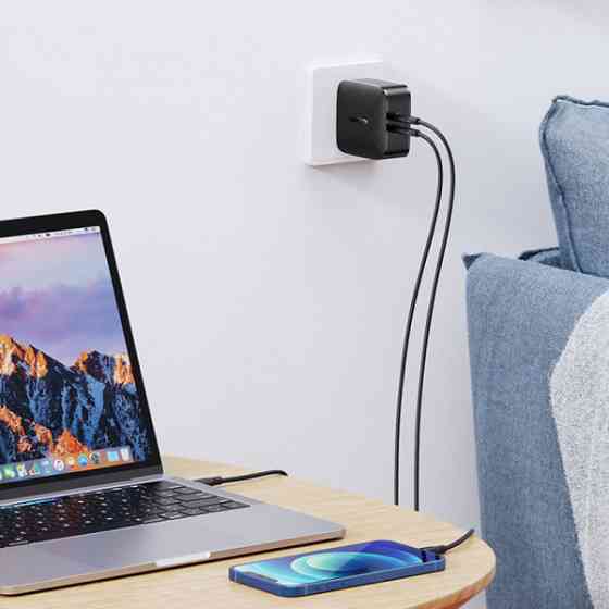 Зарядний пристрій 2xUSB 66W GAN PD (2xType-C) CD216 Ugreen PD Fast Charger Чорний (70867) Київ