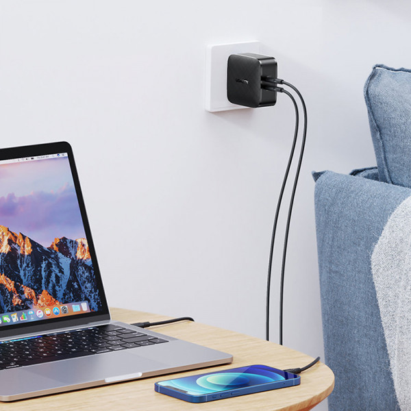 Зарядний пристрій 2xUSB 66W GAN PD (2xType-C) CD216 Ugreen PD Fast Charger Чорний (70867) Київ - фото 6