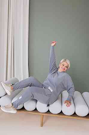 Жіночий теплий прогулянковий костюм, батал пума плюш Графіт, 48/52 Одеса