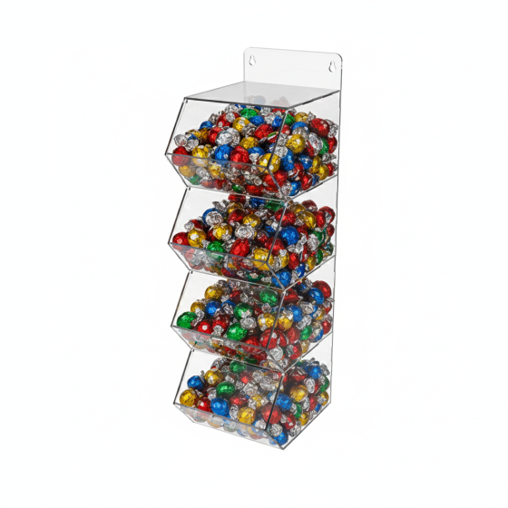 Диспенсер EKOSTAR вертикальный для мармеладов, снеков, орехов 4 ячейки Киев