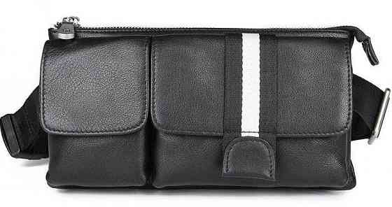 Сумка поясна шкіряна Vintage 14953 Чорна Київ