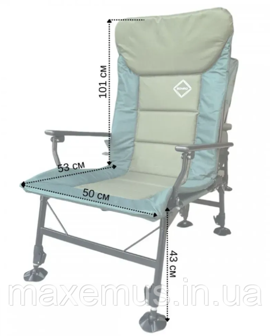 Рыбацкое кресло-шезлонг Bonro B20 раскладной стул для рыбалки и отдыха зеленое Мостиська - фото 9