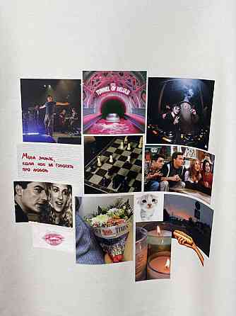 Футболка оверсайз із колажем віш-листа Чернівці