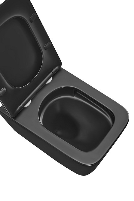 Унитаз подвесной Mixxus Premium QUADRO-0301-T3 BLACK 490х340х360mm, система смыва TORNADO 3.0 (MP6587) Киев - изображение 10