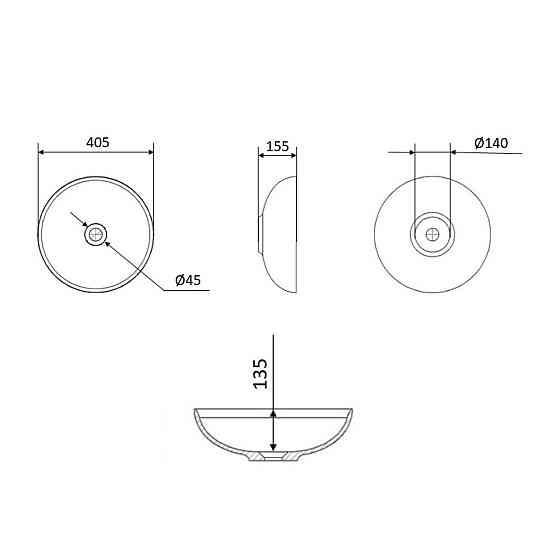 Раковина-чаша Qtap Owl 400х400х155 White QT1911K53WN Київ