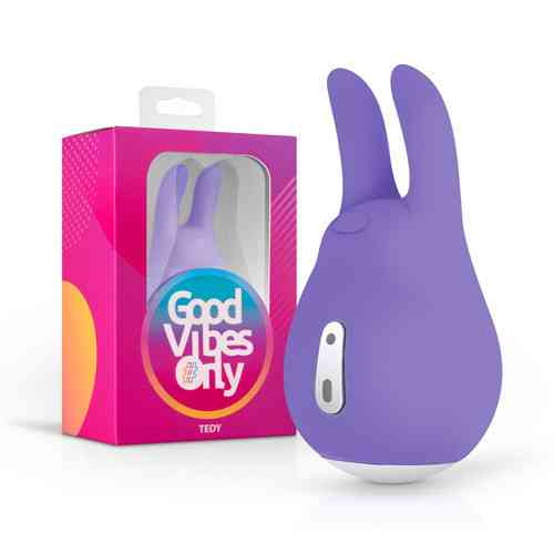 Вибратор для клитора с ушками Tedy Good Vibes Only, силиконовый, фиолетовый, 9.5 см Sex Aura Киев