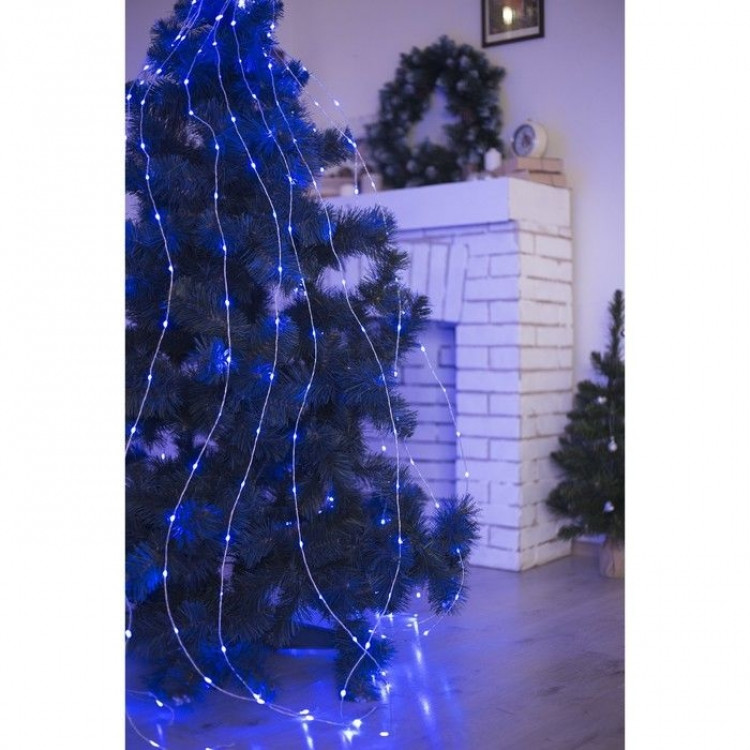 Гірлянда світлодіодна роса кінський хвіст дроту 400 LED (синій) від USB Вінниця - фото 1