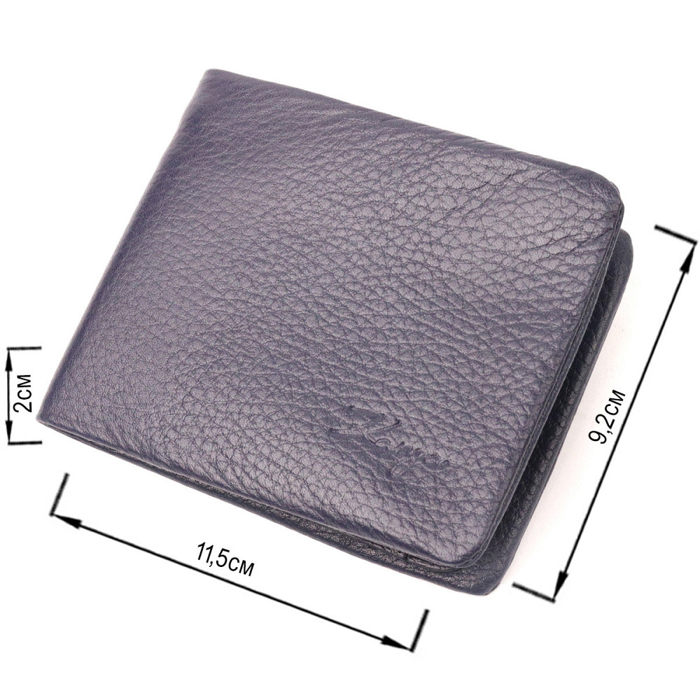 Оригінальне чоловіче портмоне із зернистої шкіри KARYA 21062 Синій Київ - фото 8